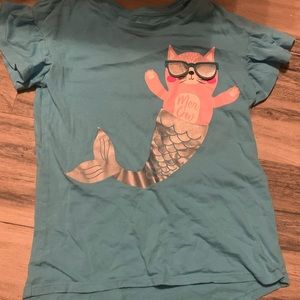 Wonder Nation girls mermaid cat shirt